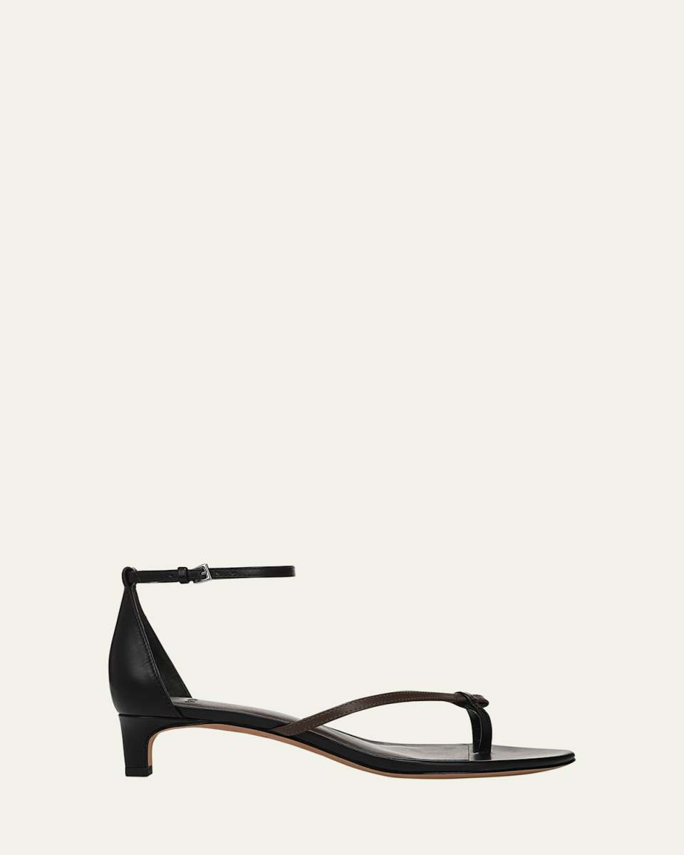 Siri Bicolor Leather Kitten Sandals